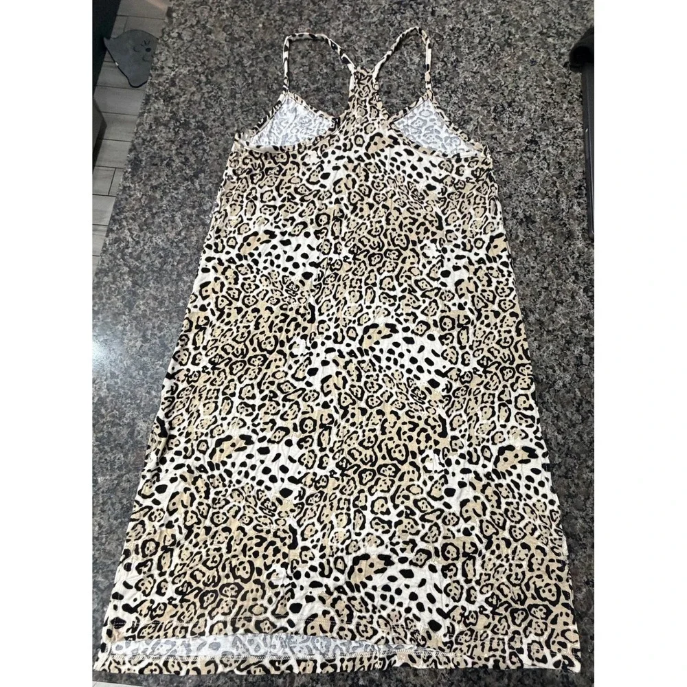Jenni Intimates Womens Leopard Print Racerback Nightgown Chemise Small Animal